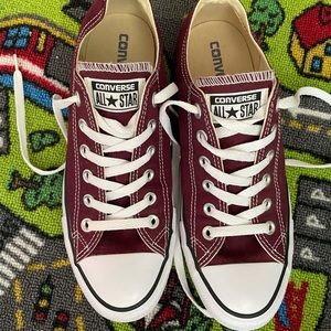 Maroon Converse W 8.5 M 6.5 Like NEW EUC WORN ONCE
